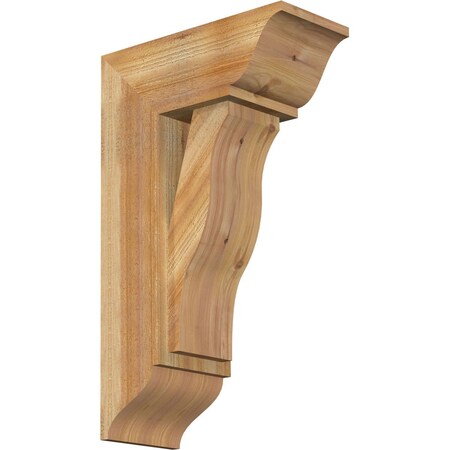 Ekena Millwork Funston Traditional Rough Sawn Bracket w/ Offset Brace, Western Red Cedar, 8"W x 18"D x 30"H BKT0806X18X30FST01RWR